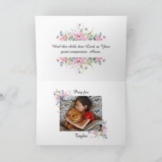 Prayer for Child Diagnosed with Cancer  Card