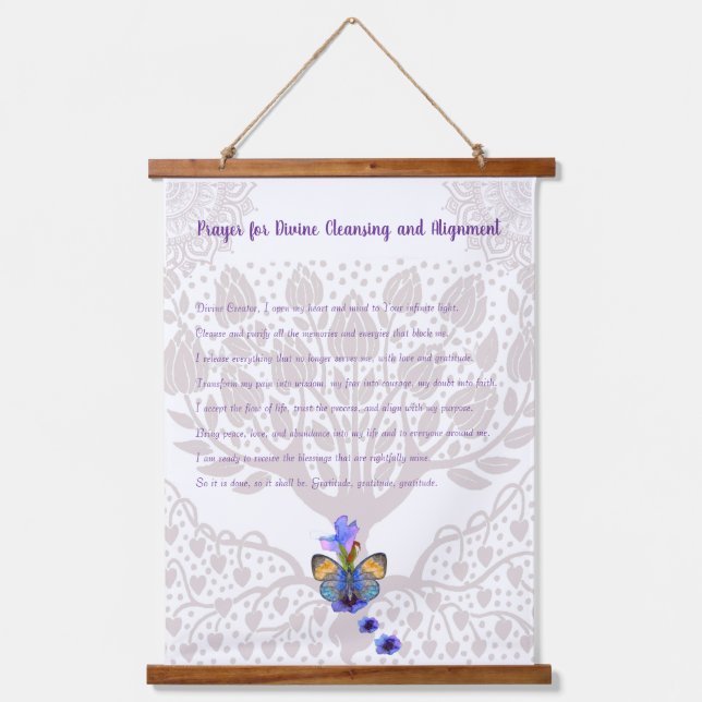 Prayer for Divine Cleansing and Alignment Hanging Tapestry (Front)