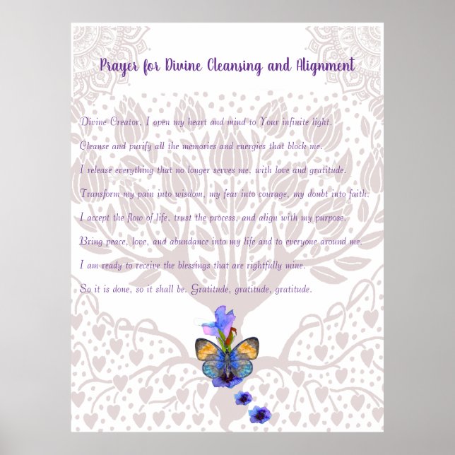 Prayer for Divine Cleansing and Alignment Poster (Front)
