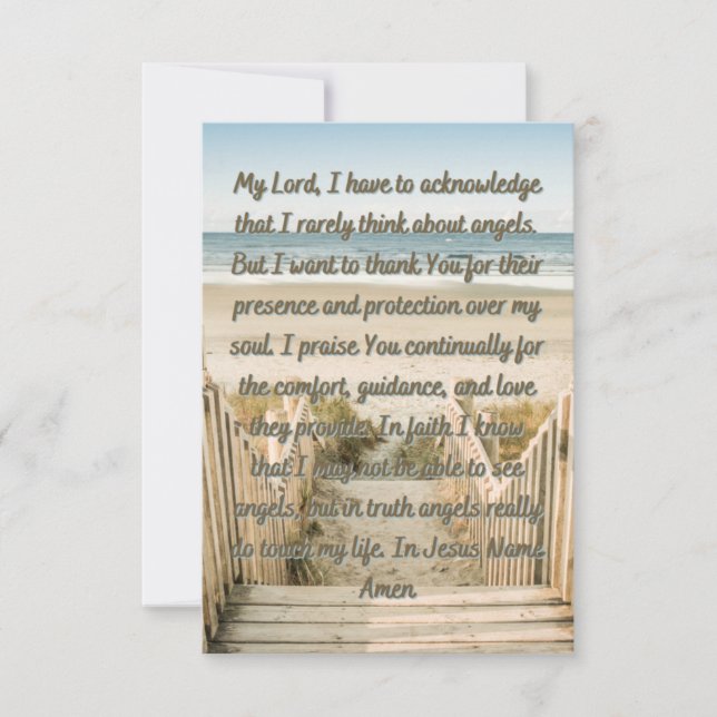 Prayer For God's Angels Flat Greeting Card (Front)