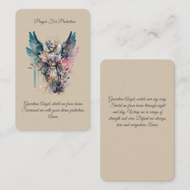Prayer For Protection Angel Prayer Card (Front/Back)