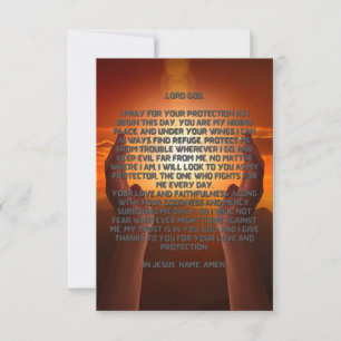 Prayer For Protection Flat Greeting Card