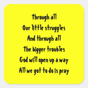 Prayer for relief square sticker
