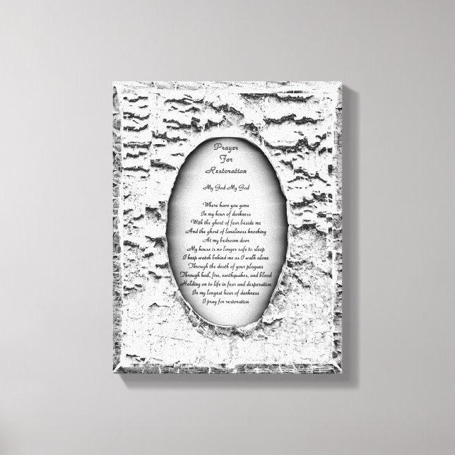 Prayer For Restoration Canvas Print (Front)