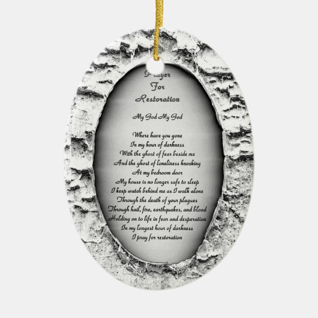 Prayer for Restoration Ceramic Tree Decoration (Front)