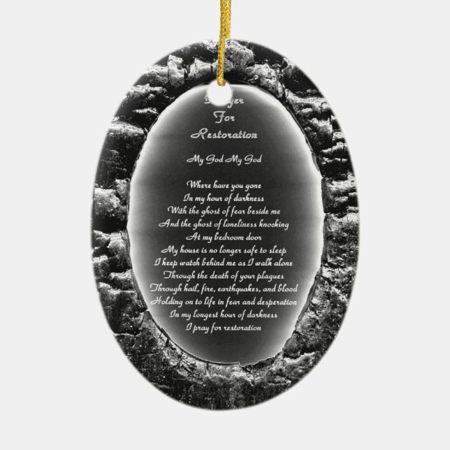 Prayer for Restoration Ceramic Tree Decoration (Front)