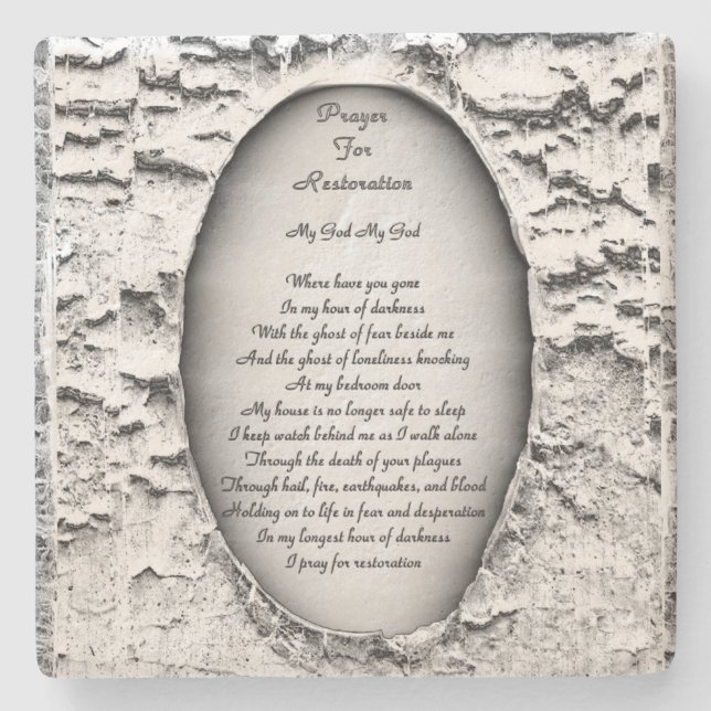 Prayer For Restoration Stone Coaster (Front)