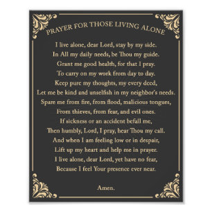 prayer for those living alone photo print