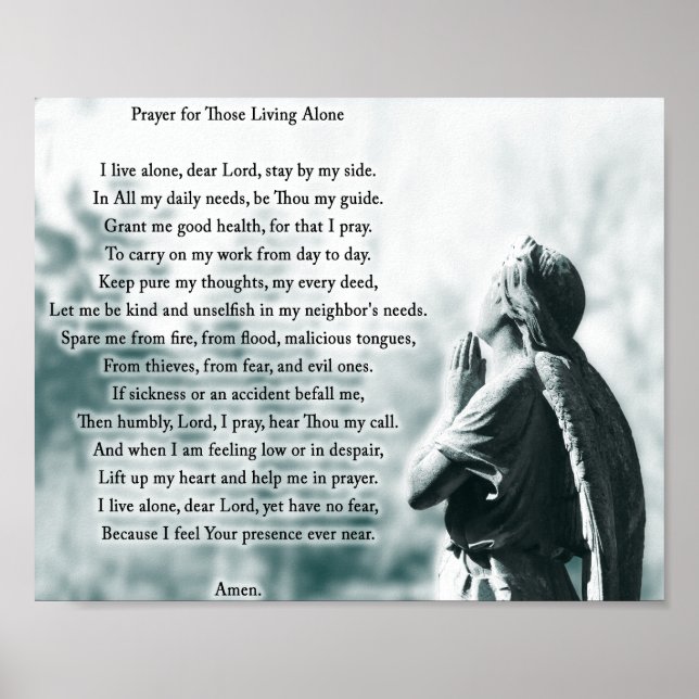 prayer for those living alone poster (Front)