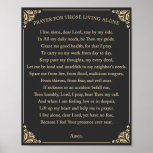 prayer for those living alone poster