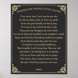 prayer for those living alone poster