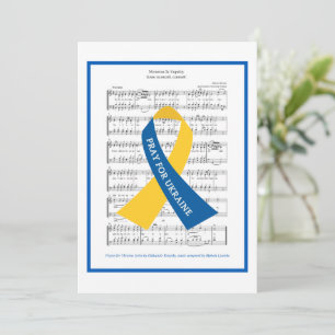 Prayer for Ukraine Hymn Sheet Music Flat Greeting Card