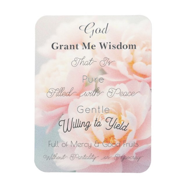 Prayer for Wisdom:  Flexible magnet card (Vertical)