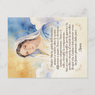prayer for world peace in italian postcard