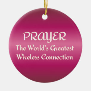 PRAYER - Greatest Wireless Connection Ceramic Tree Decoration