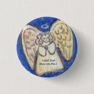 Prayer Guardian Angel Pastel Custom Button Message