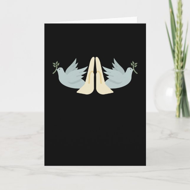 Prayer Hands Peace Doves Christian Card (Front)