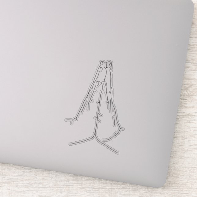 Prayer Hands, Simple Line Art Sticker (Detail)