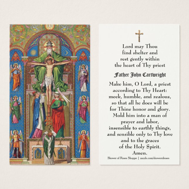 Prayer Holy Card for Catholic Priest Religious (Front & Back)