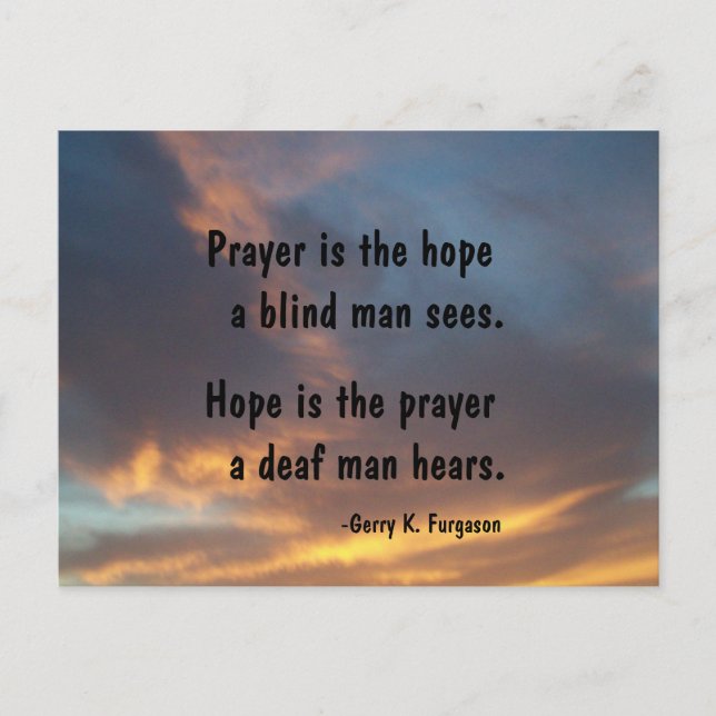 PRAYER IS THE HOPE POST CARD (Front)