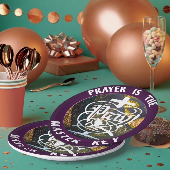 PRAYER IS THE MASTER KEY. Pray! Paper Plate (Multi)