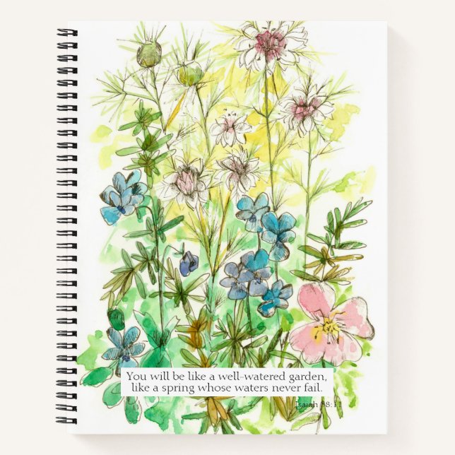 Prayer Journal Bible Verse Isaiah 58 11 Primrose (Front)