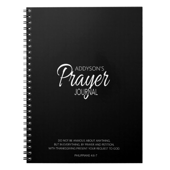 Prayer Journal Black White (Front)