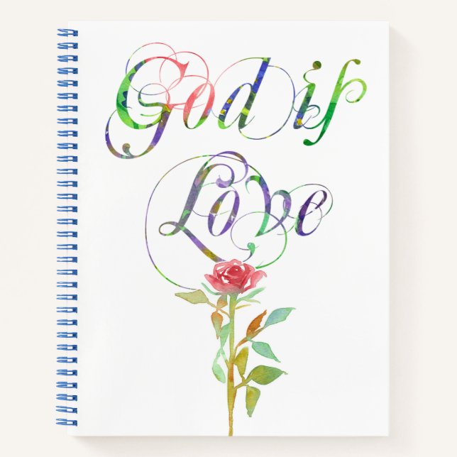 Prayer Journal Flowers God Is Love Personalised  (Front)