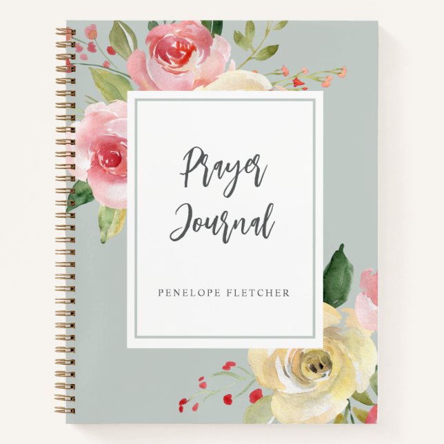 Prayer Journal Watercolor Bright Blooms (Front)