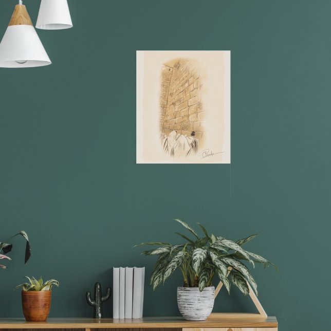 "Prayer" Kotel Old City Jerusalem Israel Art Paint Poster (Living Room 1)