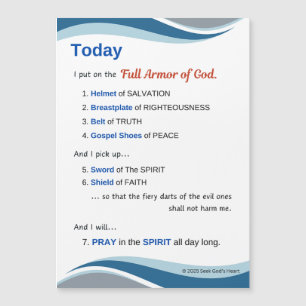 Prayer Magnet - Full Armour of God - 7"x5"