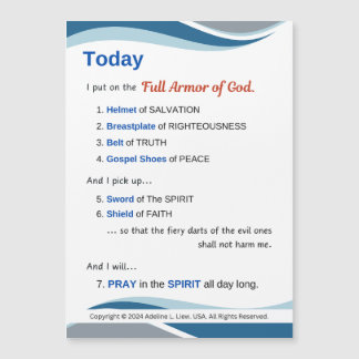 Prayer Magnet - Full Armour of God - 7"x5"