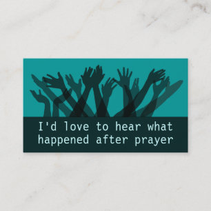 Prayer Ministry Testimony.Praise Report Handout Business Card