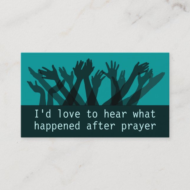Prayer Ministry Testimony.Praise Report Handout Business Card (Front)