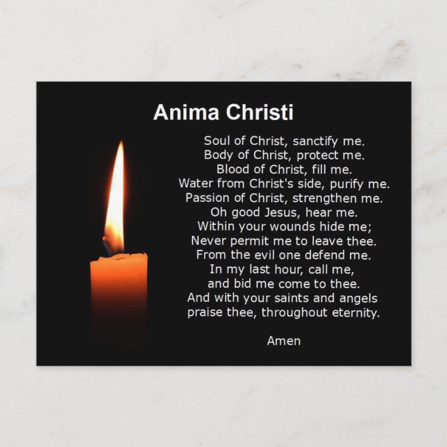 Prayer of Comfort Anima Christi Sould of Christ Postcard (Front)