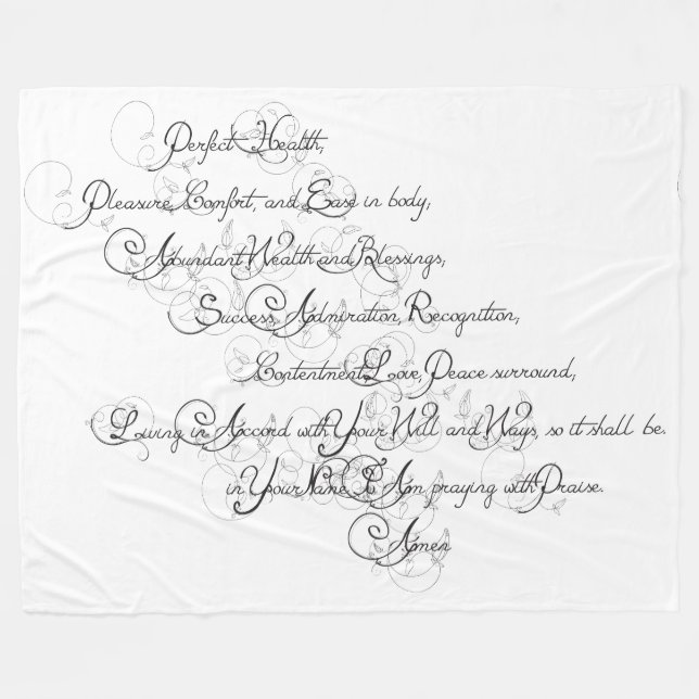 Prayer of Health and Blessings Fleece Blanket (Front (Horizontal))