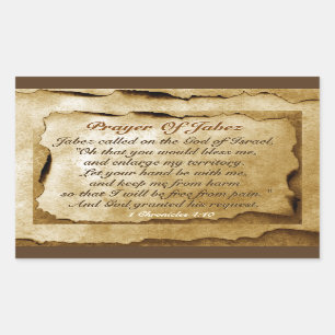 Prayer of Jabez 1 Chronicles 4:10, Bible Verse Rectangular Sticker