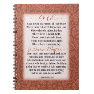 Prayer of Peace - St Francis of Assisi Notebook