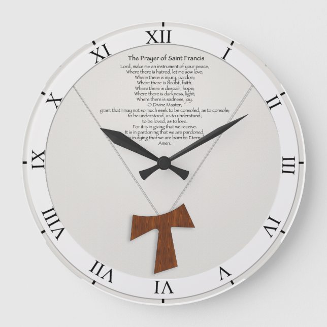 Prayer of Saint Francis Large Clock (Front)