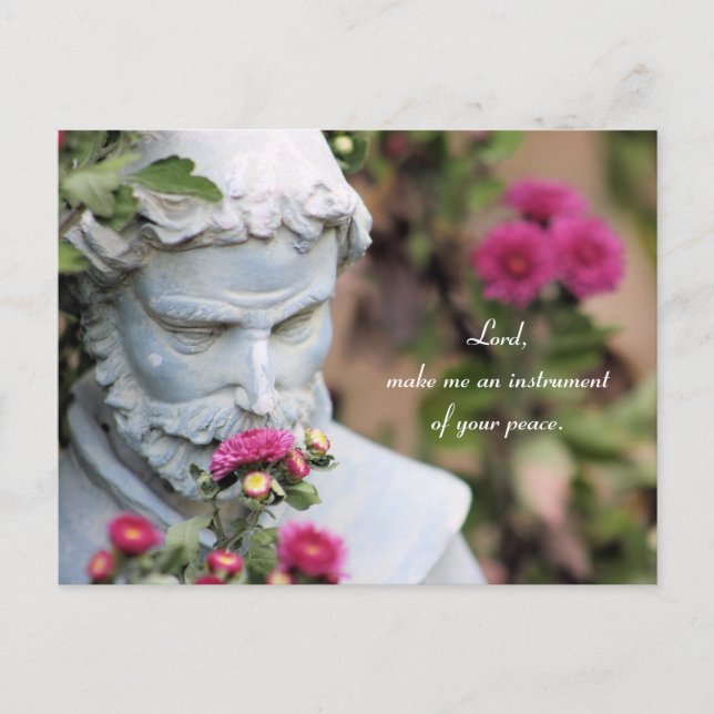 Prayer of Saint Francis of Assisi Postcard (Front)