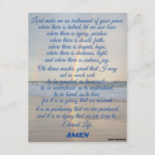 Prayer of Saint Francis   Photo Print Postcard