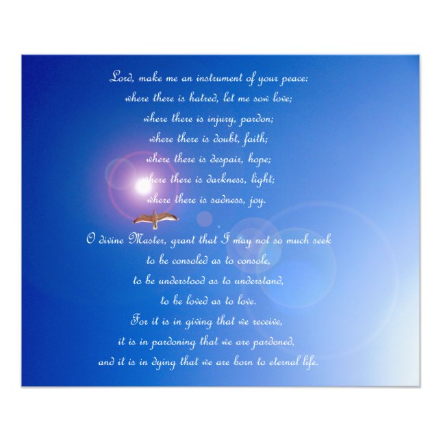 Prayer of Saint Francis Poster (Front)