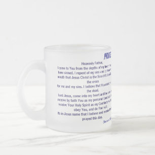 PRAYER OF SALVATION FROSTED GLASS COFFEE MUG