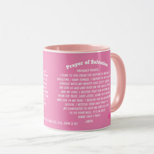 PRAYER OF SALVATION Pink Ribbon Mug