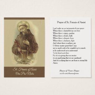 Prayer of St. Francis of Assisi Holy Card
