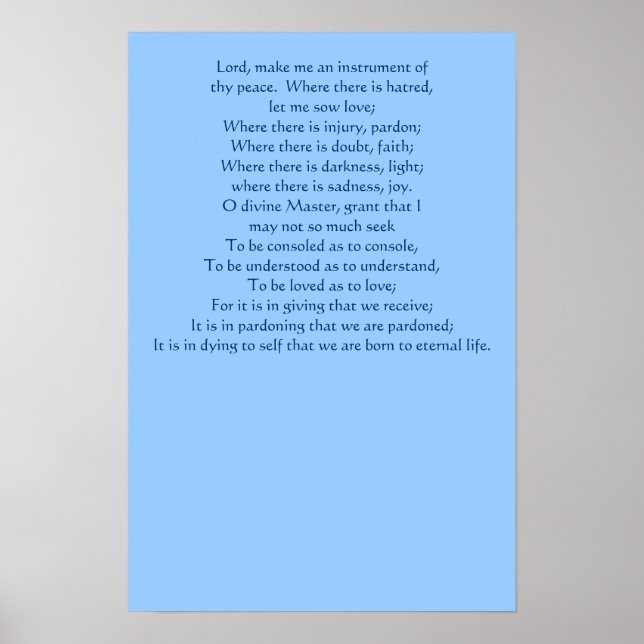 Prayer of St. Francis Poster (Front)