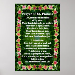 Prayer of St Francis with Iceplant Frame Poster