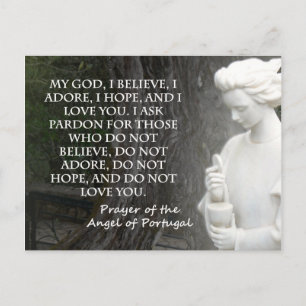 Prayer of The Angel of Portugal. Postcard