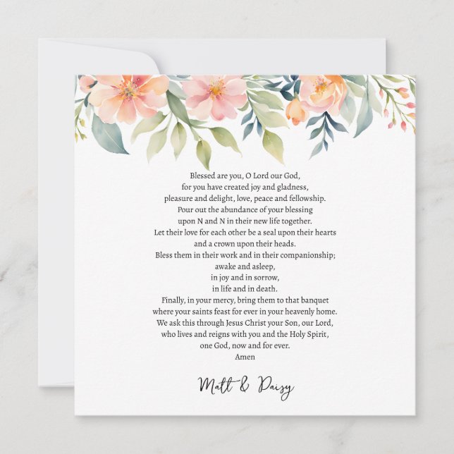 Prayer on your wedding day card (Front)