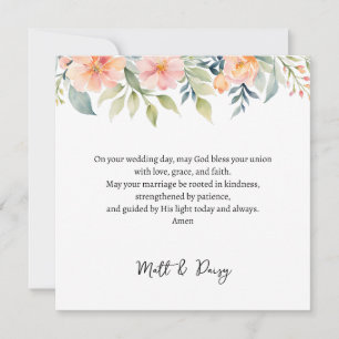 Prayer on Your Wedding Day Card Wedding Blessing